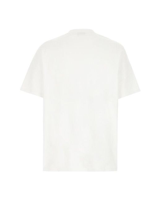 Lanvin White Logo Patch Crewneck T-shirt for men