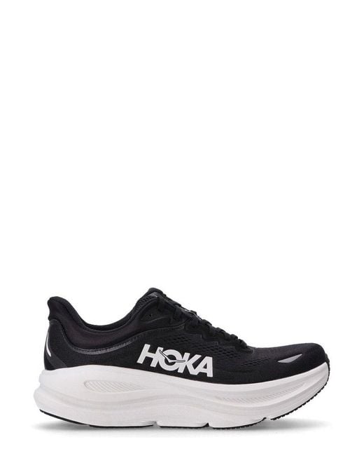 Hoka One One Black Bondi 9 Lace-Up Sneakers for men