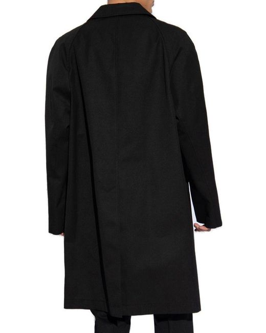 Balmain Black Coat With Logo, for men