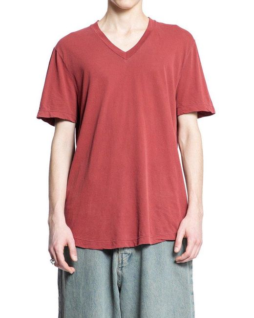 James Perse Red Clear Jersey V-neck T-shirt for men