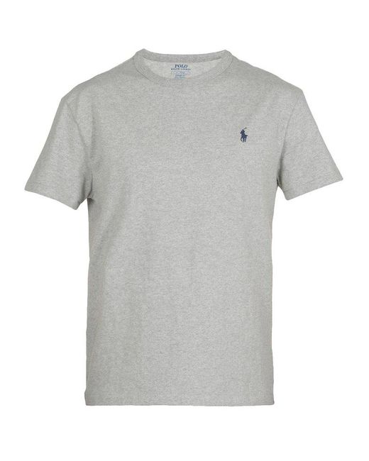 Polo Ralph Lauren Gray Embroidered Logo Crewneck T-shirt for men