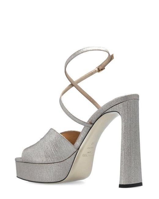 【Jimmy Choo】カーリプラットフォーム125 Karli/PF 125 | Black Metallic Leather Platform Sandals