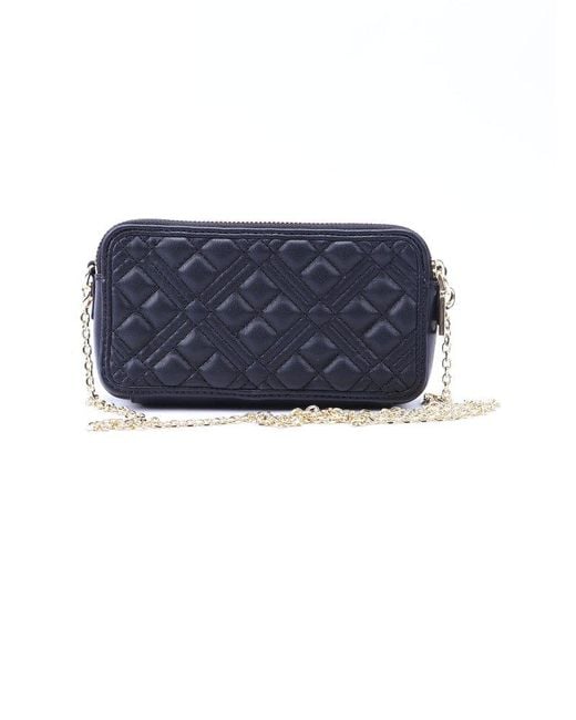 Love Moschino Blue Chain-linked Quilted Satchel Bag