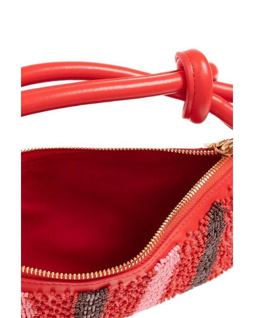 Cult Gaia Red Hera Nano Beaded Top Handle Bag