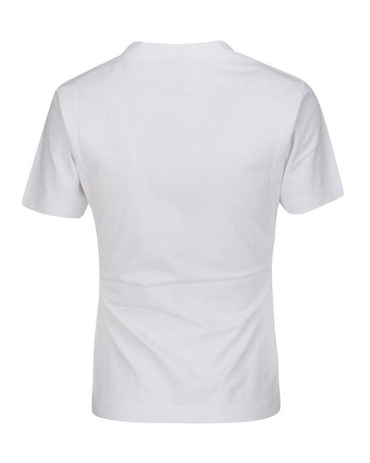 Vetements White Embroidered Tonal Logo Fitted T-Shirt