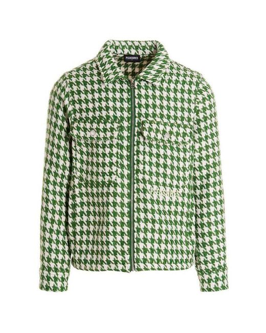 Pleasures Green Sunspot Zipped Jacket for men