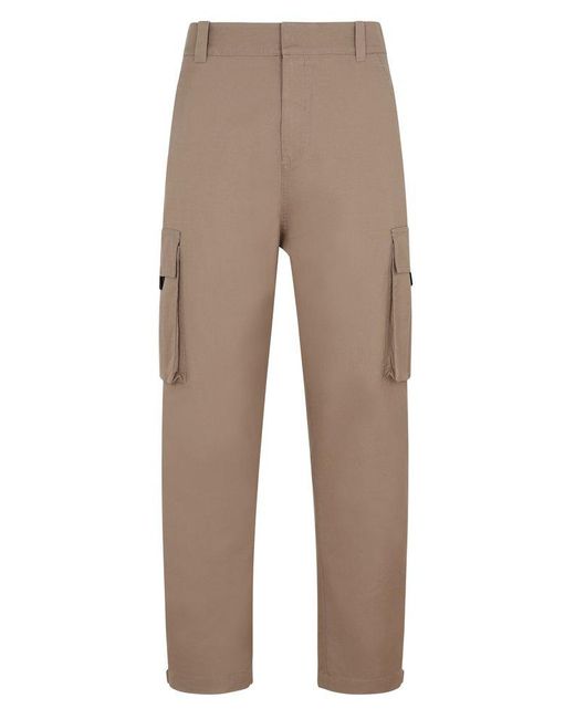 Dior Brown Logo Patch Cargo Pants for men