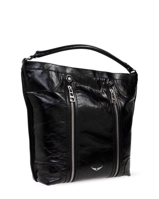 ショルダーバッグ・ポシェット Zadig & Voltaire Sunny Hobo Shoulder Bag - Leather - Black ZADIG & VOLTAIRE Sunny Hobo Bag in Noir | endource