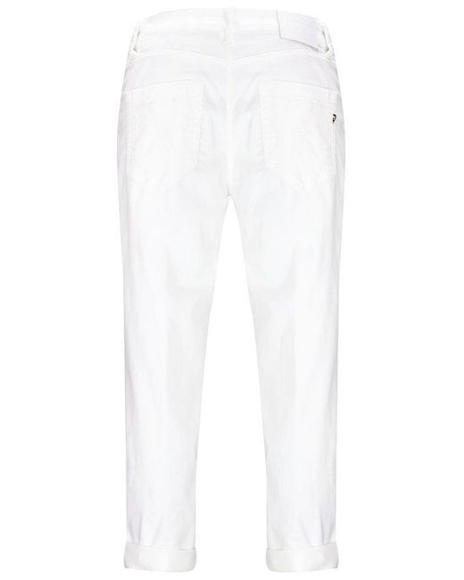 Dondup Midrise Taperedleg Cropped Jeans in White Lyst