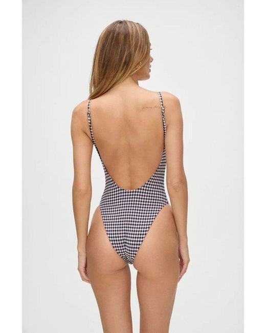 Frankie's Bikinis Blue Frankies Bikins Juliet Gingham One Piece