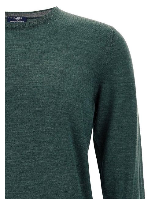Barba Napoli Green Crewneck Knitted Jumper for men