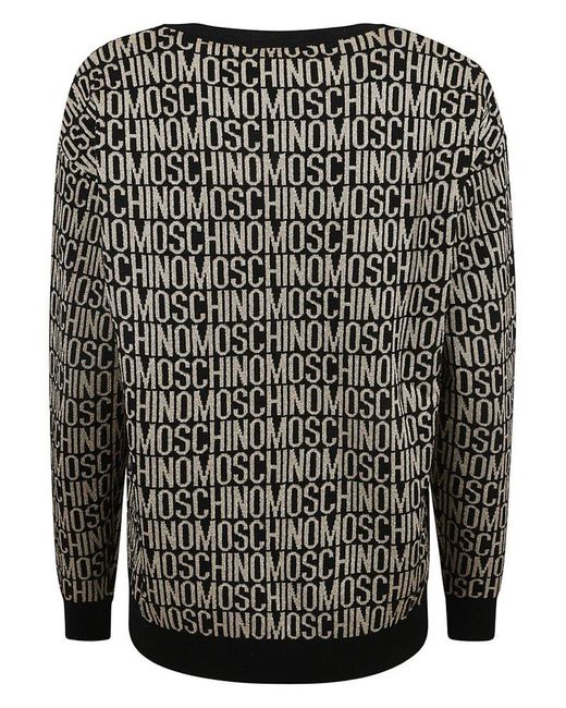 Moschino Black Logo Knit Monogram Sweater