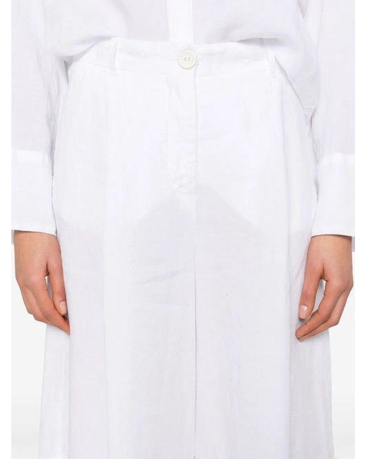 Malo White Pleated Bermuda Shorts