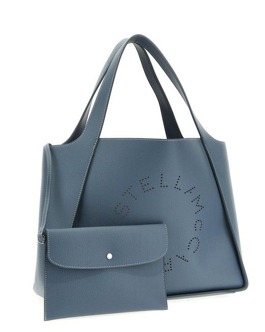 Stella McCartney Blue Logo Shopping Bag Tote Bag