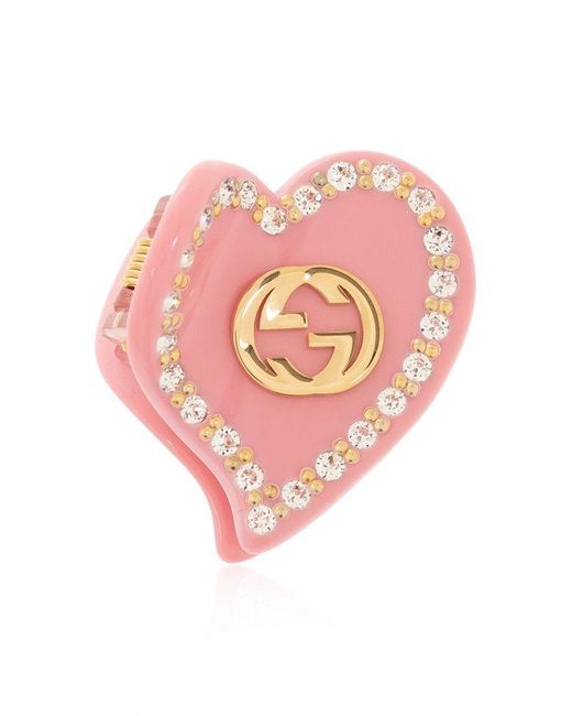 Gucci Pink Hair Clip With Logo,