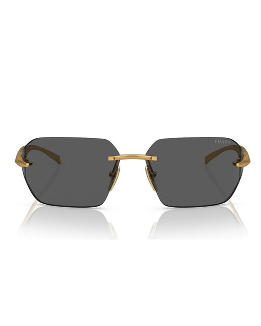 Prada Black Geometric-frame Sunglasses for men