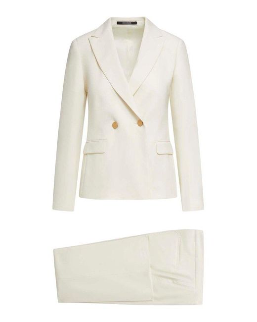 Tagliatore White Double-Breasted Tailored Suit