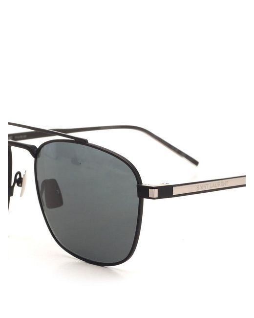 Saint Laurent Gray Aviator Sunglasses for men