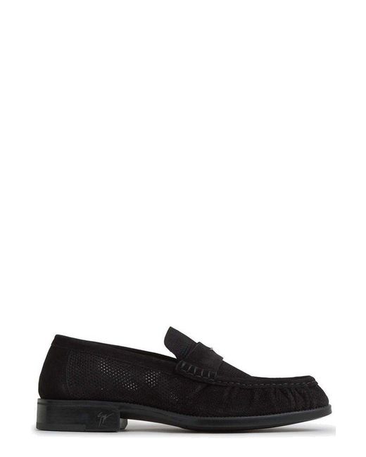 Giuseppe Zanotti Black Weeston Round Toe Loafers for men