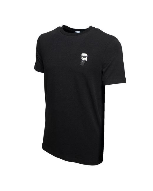 Karl Lagerfeld Black Short-Sleeved Crewneck T-Shirt for men
