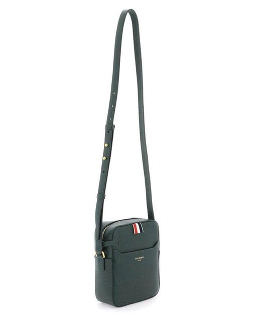 Thom Browne Green Leather Camera Bag for men