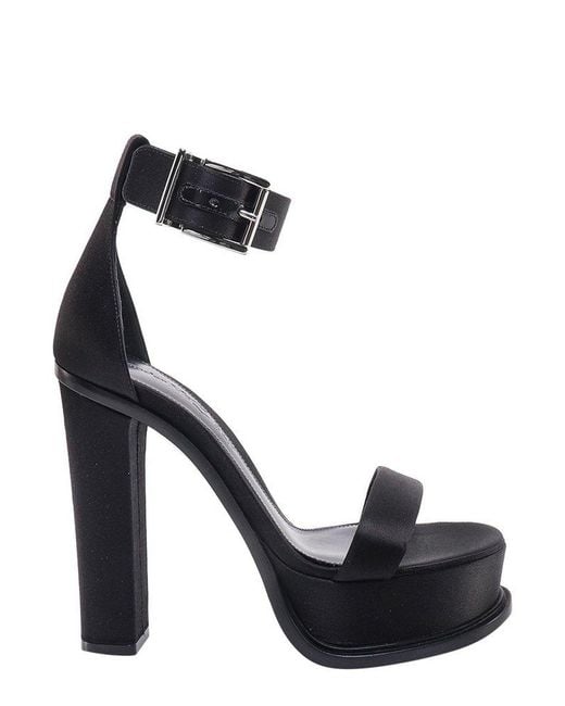Alexander McQueen Black Ankle-buckled Platform Sandals