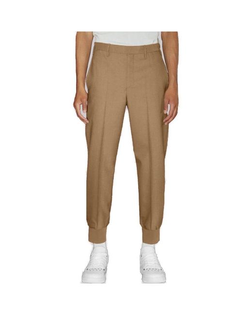 Neil Barrett Natural Slim Fit Cropped Trousers for men