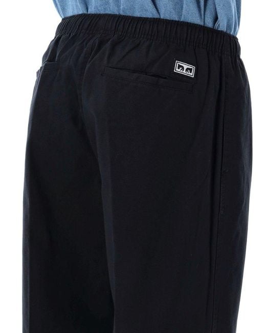 Obey Black Easy Twill Relaxed Pants for men