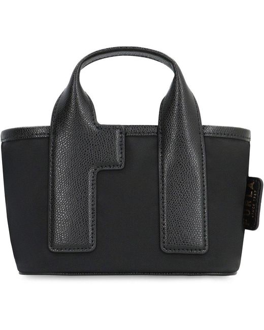 Furla Black Piuma Zipped Mini Tote Bag