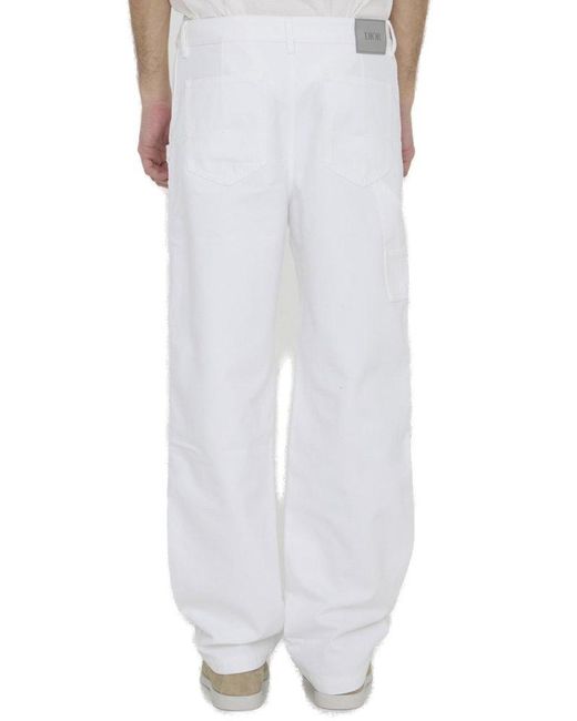 Dior White Carpenter Style Straight-leg Jeans for men