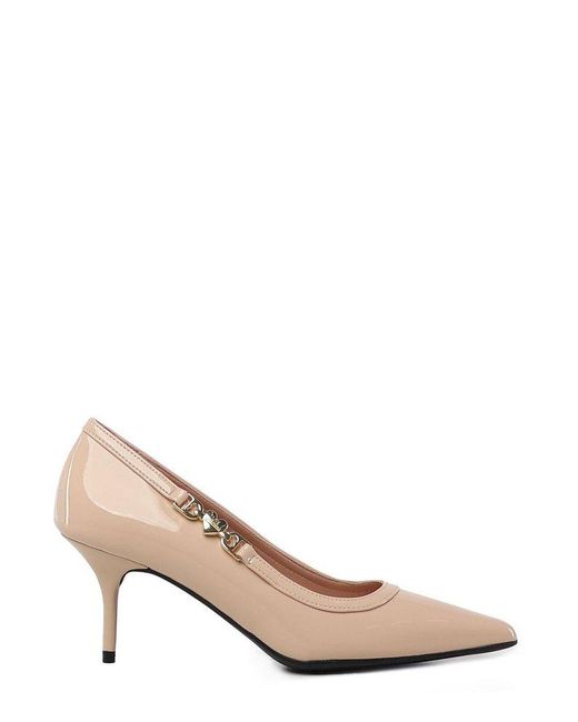 MOSCHINO Tan good Patent Leather Pumps