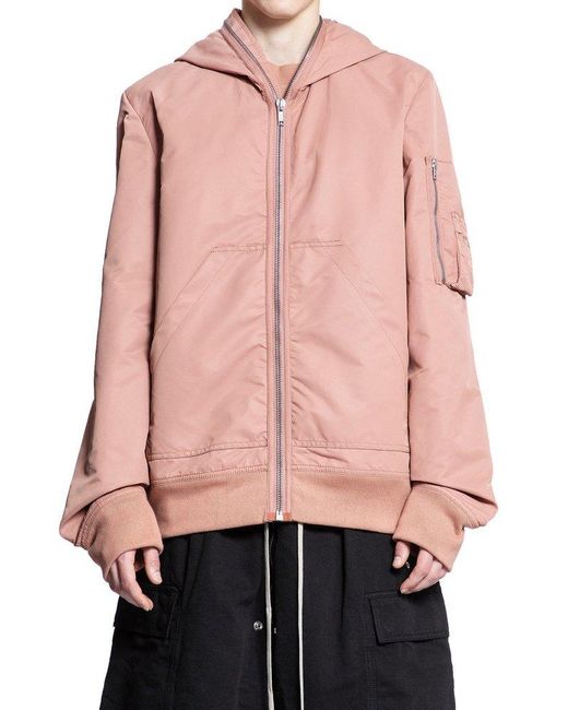 Rick Owens Pink Zip-up Hooded Jacket for men