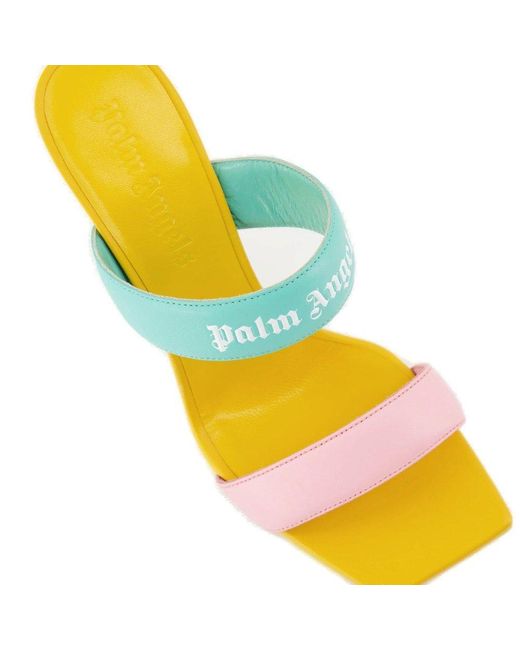 Palm Angels Multicolor Logo-printed Square-toe Sandals