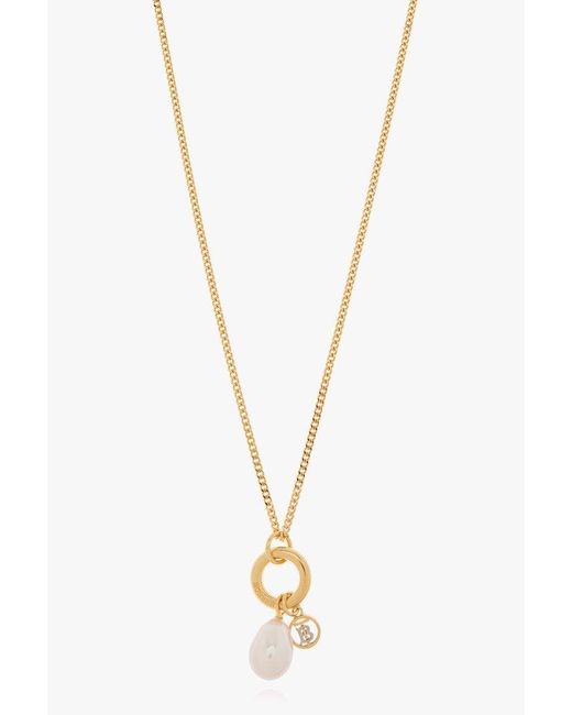 Burberry White Embellished Chain-linked Necklace