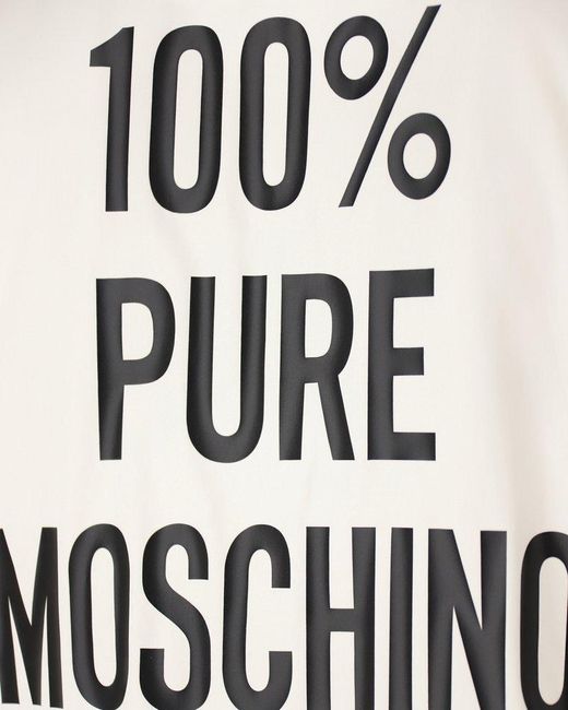 Moschino White Slogan-printed Long Sleeved Shirt for men