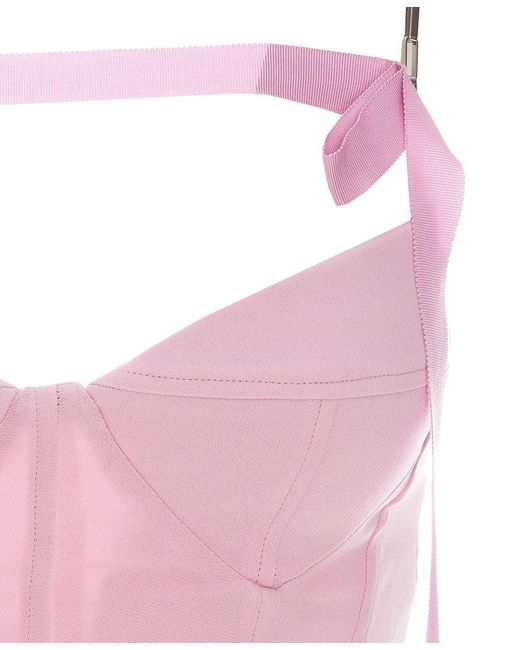 The Attico Pink Cut-out Spaghetti Strap Dress
