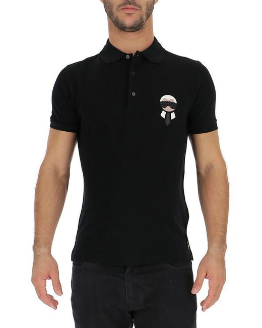 Fendi Black Carlito Polo Shirt for men