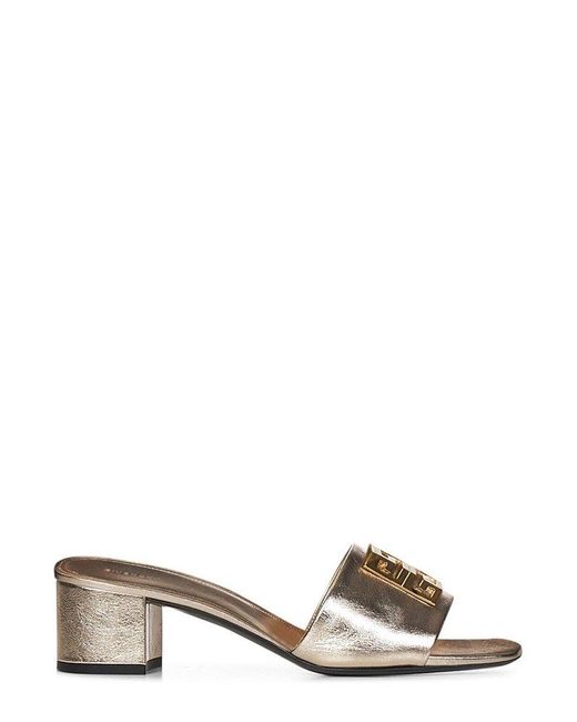 Givenchy Metallic 4g Plaque Heeled Mules