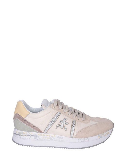 Premiata Natural Conny Lace-Up Sneakers