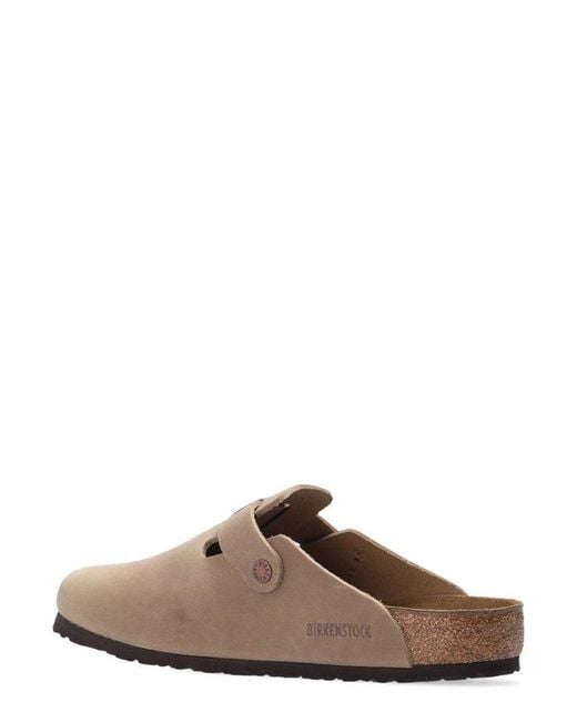 Birkenstock Brown Boston Big Buckle Slides for men