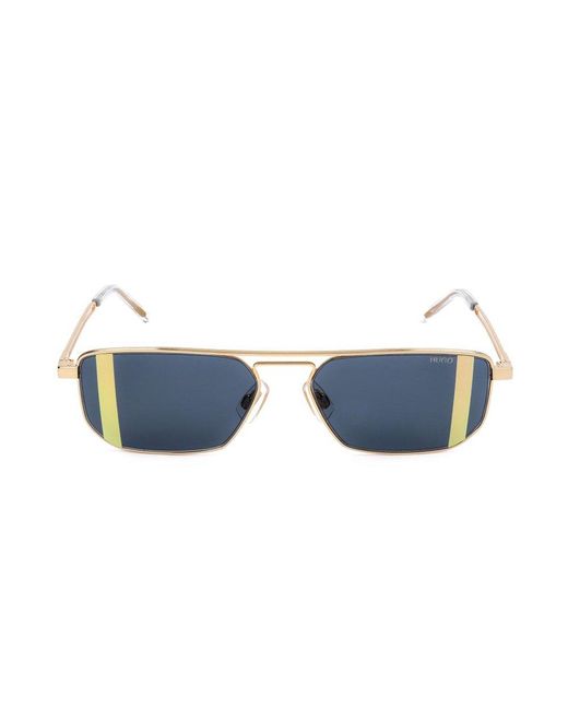 Boss Blue Geometric Frame Sunglasses for men