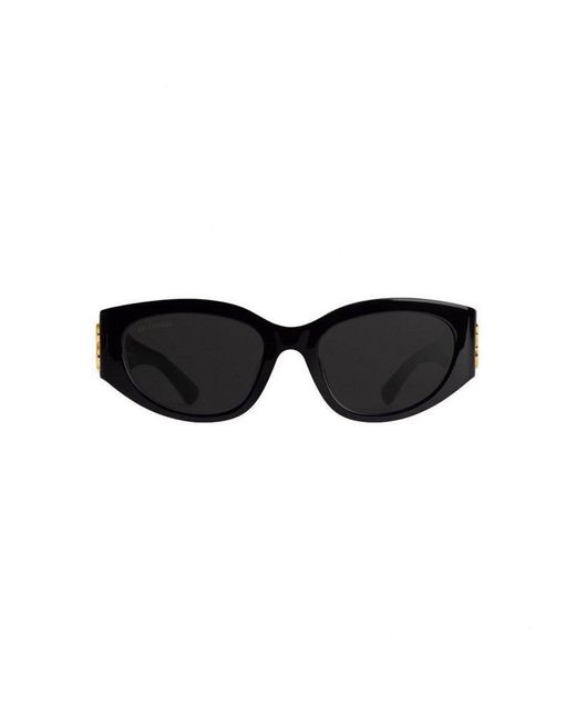 Balenciaga Black Bossy Round Frame Sunglasses