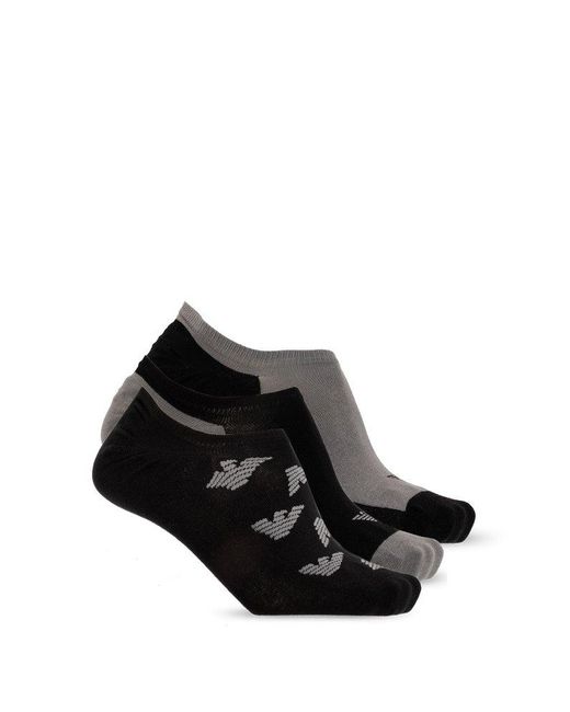Emporio Armani Black Socks Three-pack, for men