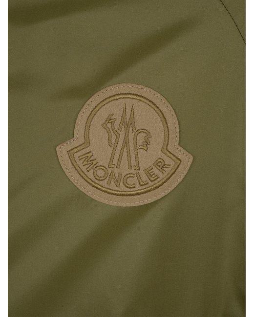 Moncler Green Logo Patch Zip-up Jacket for men