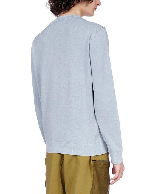 Stone Island Blue Logo Patch Knitted Jumper for men