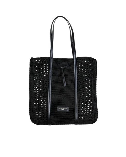 Gianni Chiarini Black Victoria Woven Shoulder Bag