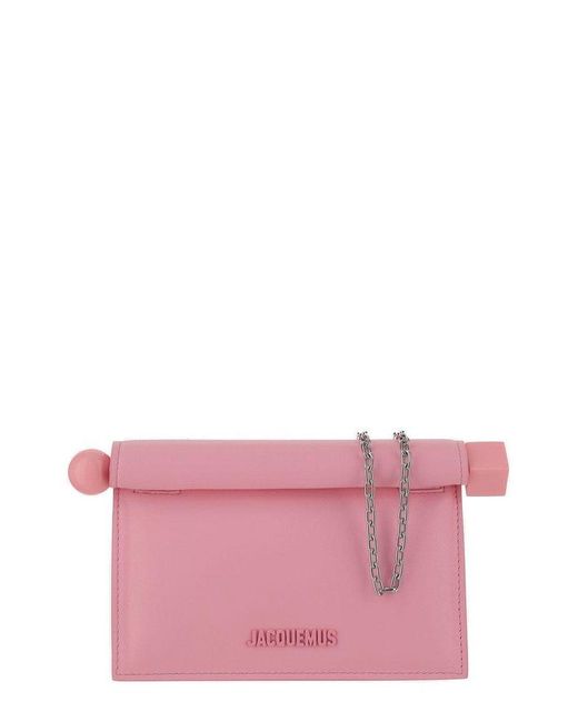 Jacquemus Rond Carré Logo Detailed Clutch Bag in Pink | Lyst UK