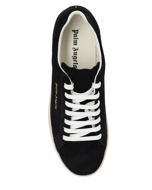 Palm Angels Black Logo Printed Lace-up Sneakers for men