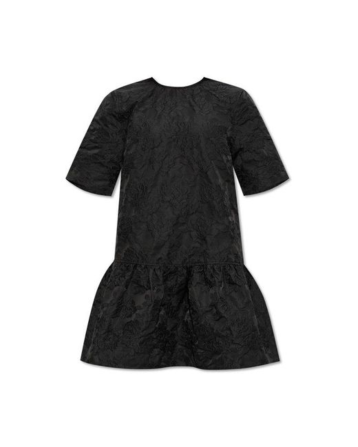 Ganni Black Floral Pattern Dress,