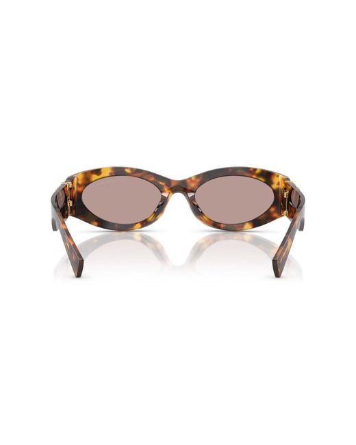 Miu Miu Brown Oval-Frame Sunglasses